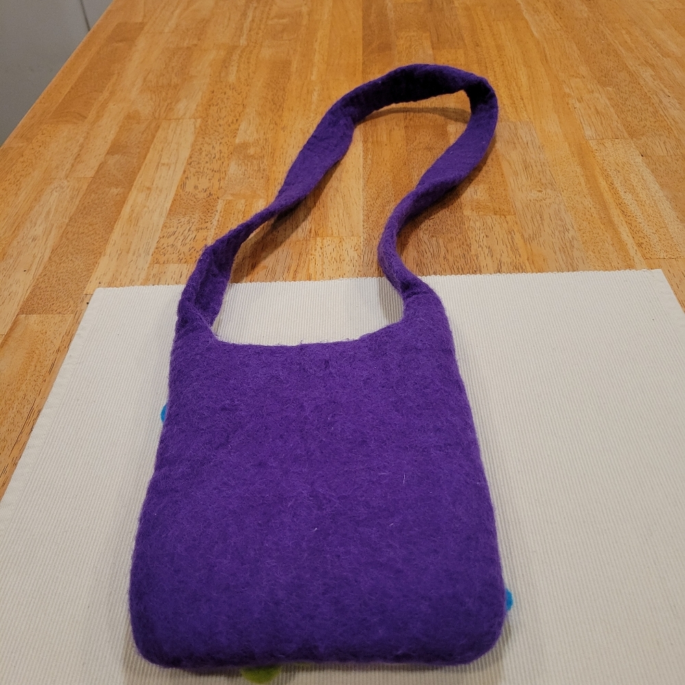 💟EUC~VINTAGE STYLE  WOOL FLORAL SHOULDER BAG - Picture 6 of 9